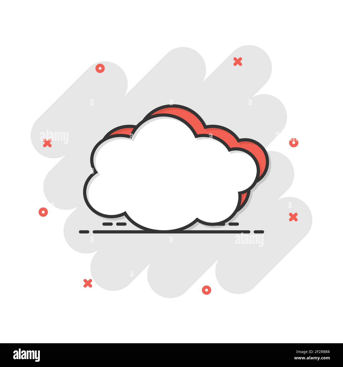 Vector cartoon cloud sky icon in comic style. Air bubble sign ...