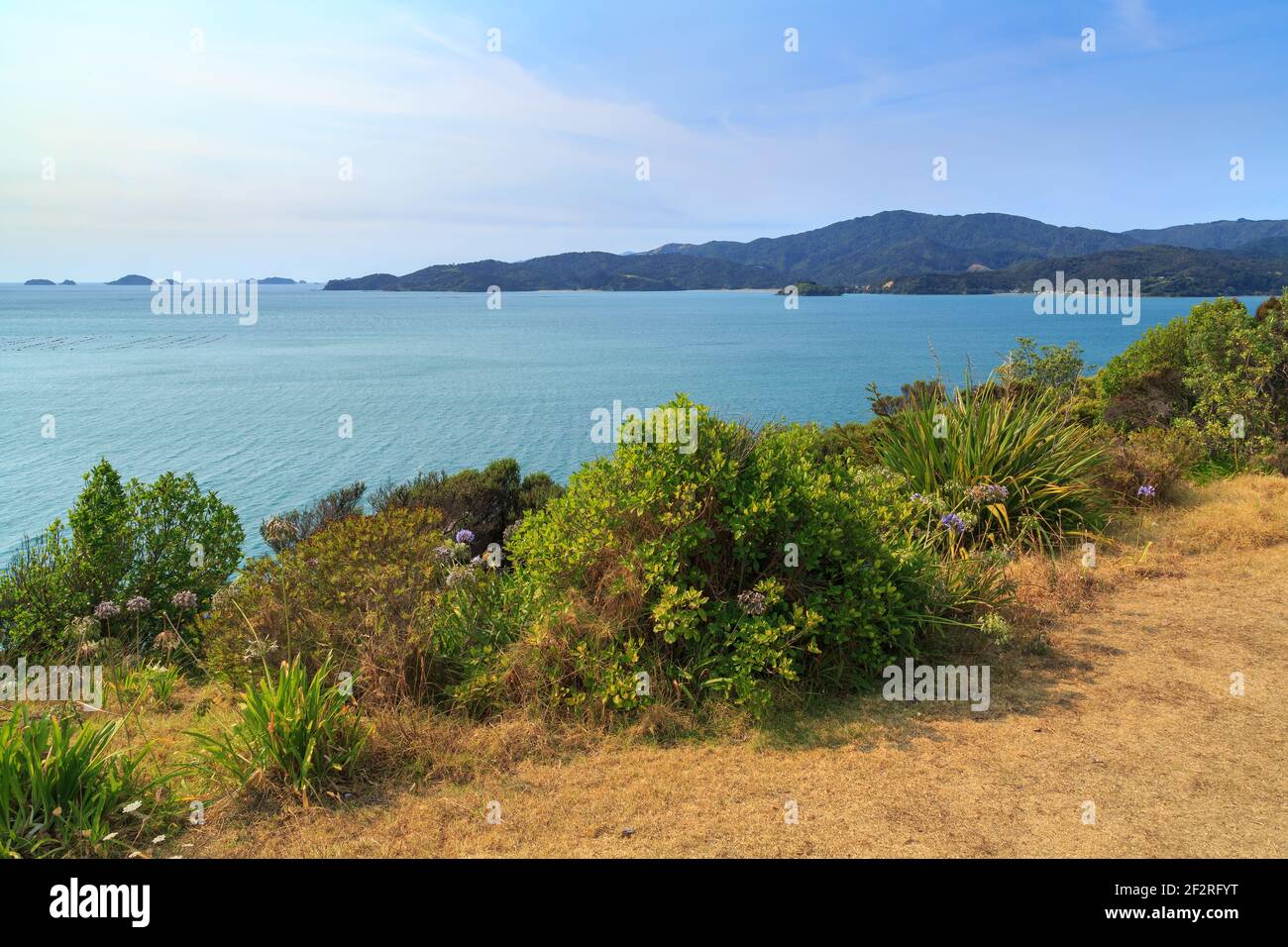 Coastline on the Coromandel Peninsula, New Zealand. Looking north from
