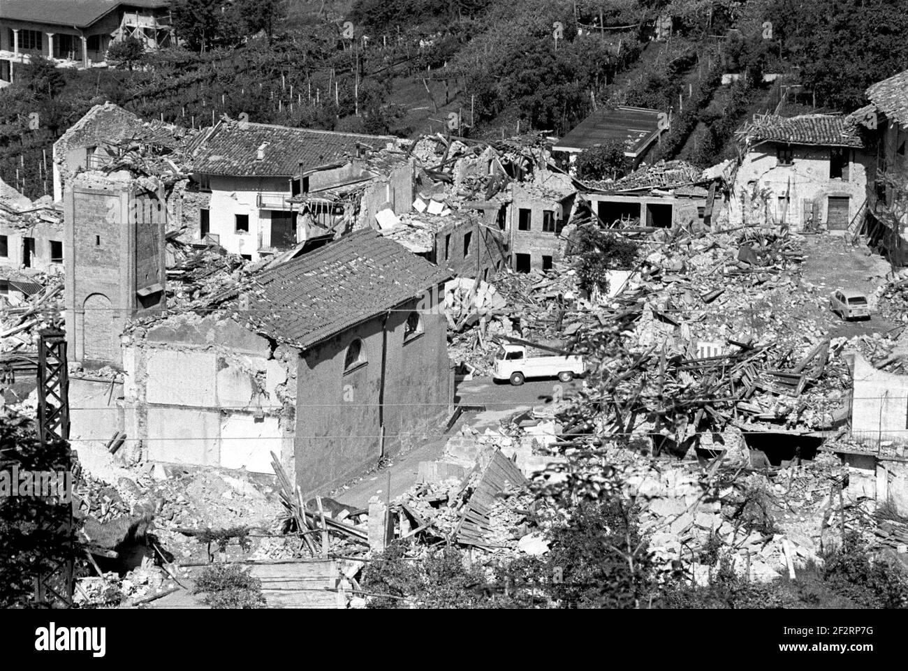 Friuli (Northern Italy), two months after the earthquake of May 1976 Stock Photo