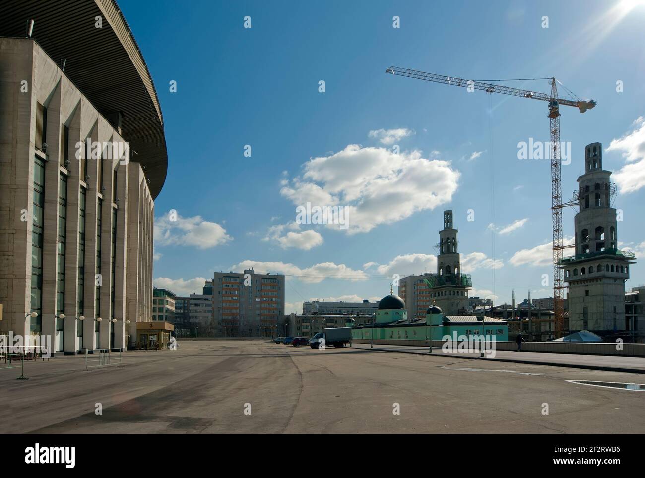 Olympic Stadium, known locally as the Olimpiyskiy, is a large indoor arena, located in Moscow, Russia. It was built for the 1980 Summer Olympics and h Stock Photo