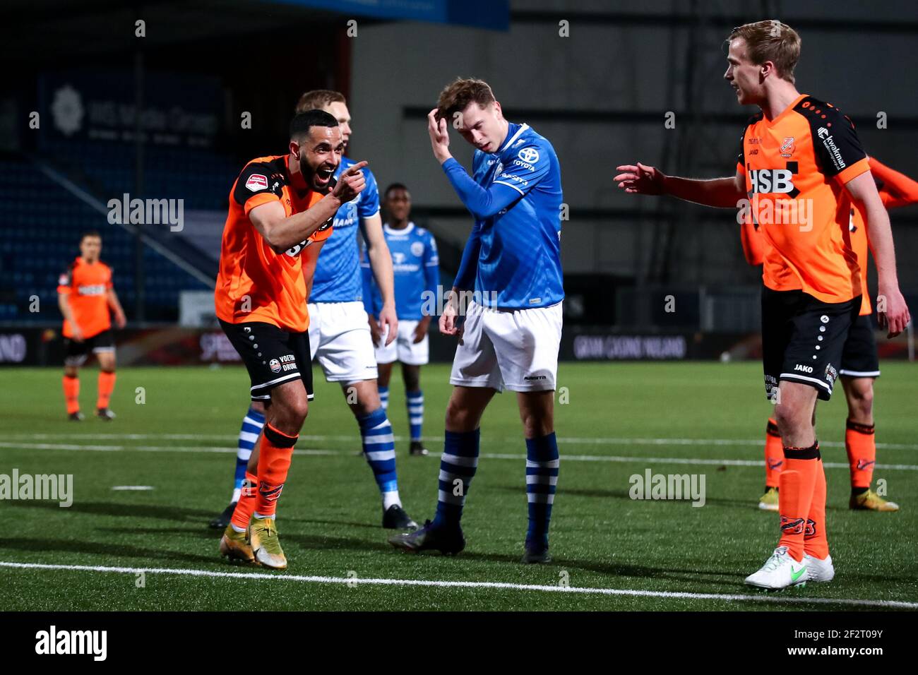 DEN BOSCH, NETHERLANDS - MARCH 12: Zakaria El Azzouzi of FC Volendam  celebrates after scoring his sides third goal during the Keuken Kampioen  Divisie Stock Photo - Alamy