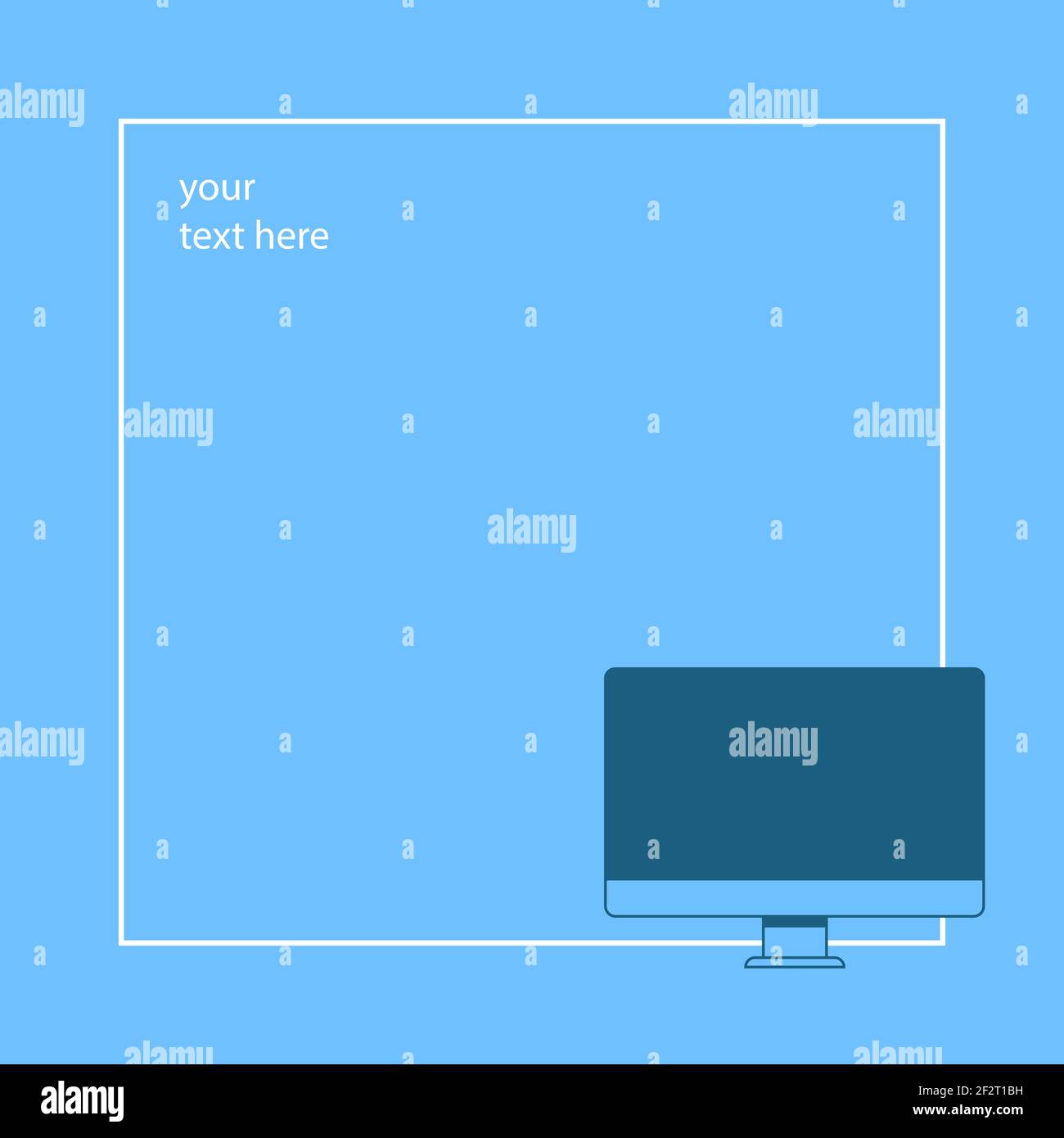 Modern desktop PC inside a frame, your text here, design template Stock ...