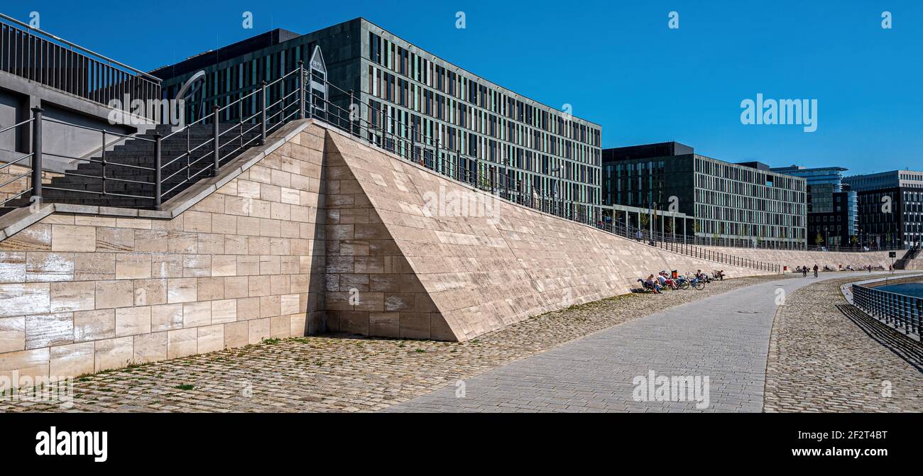 architecture around the main station in berlin and the chapel ufer during the corona lockdown in the first quarter of 2020 Stock Photo