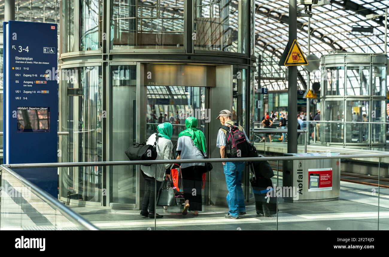 travelers at the berlin main station Stock Photo