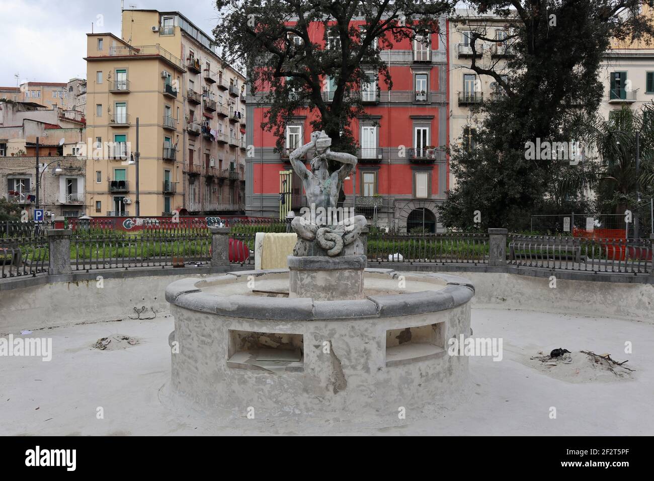 Napoli - Fontana del Tritone in Piazza Cavour Stock Photo