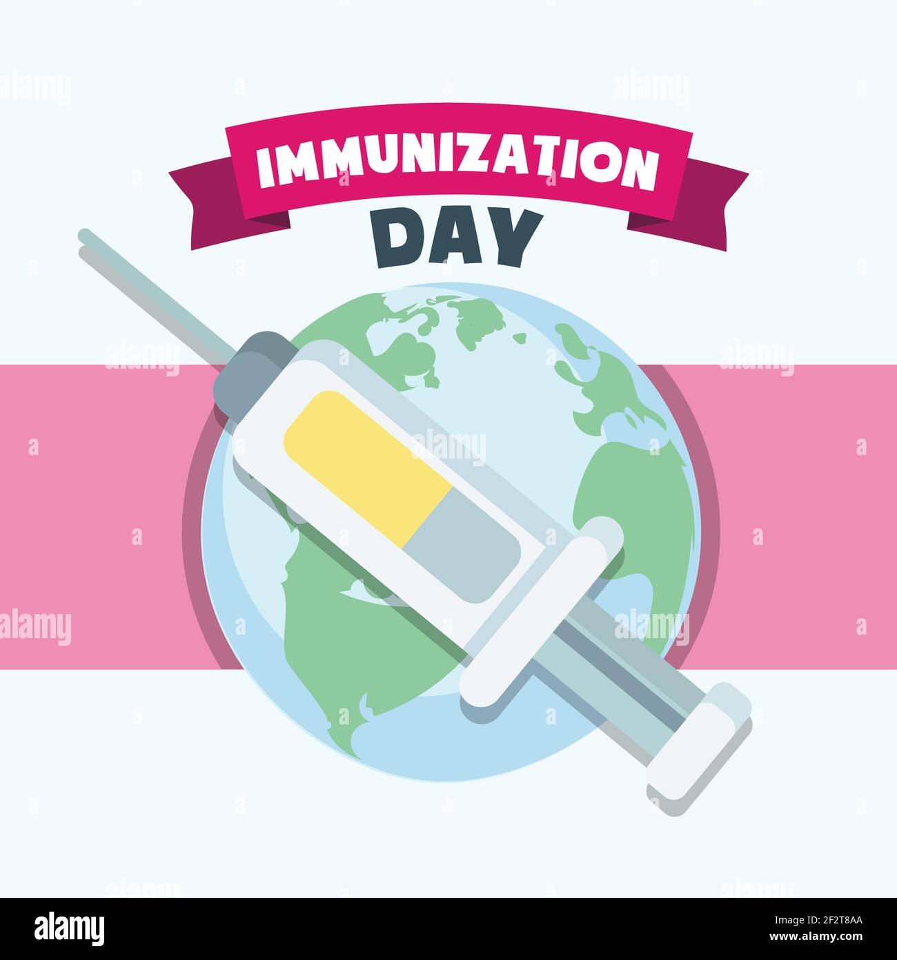 Immunization Day poster, world vaccination illustration banner vector Stock Vector