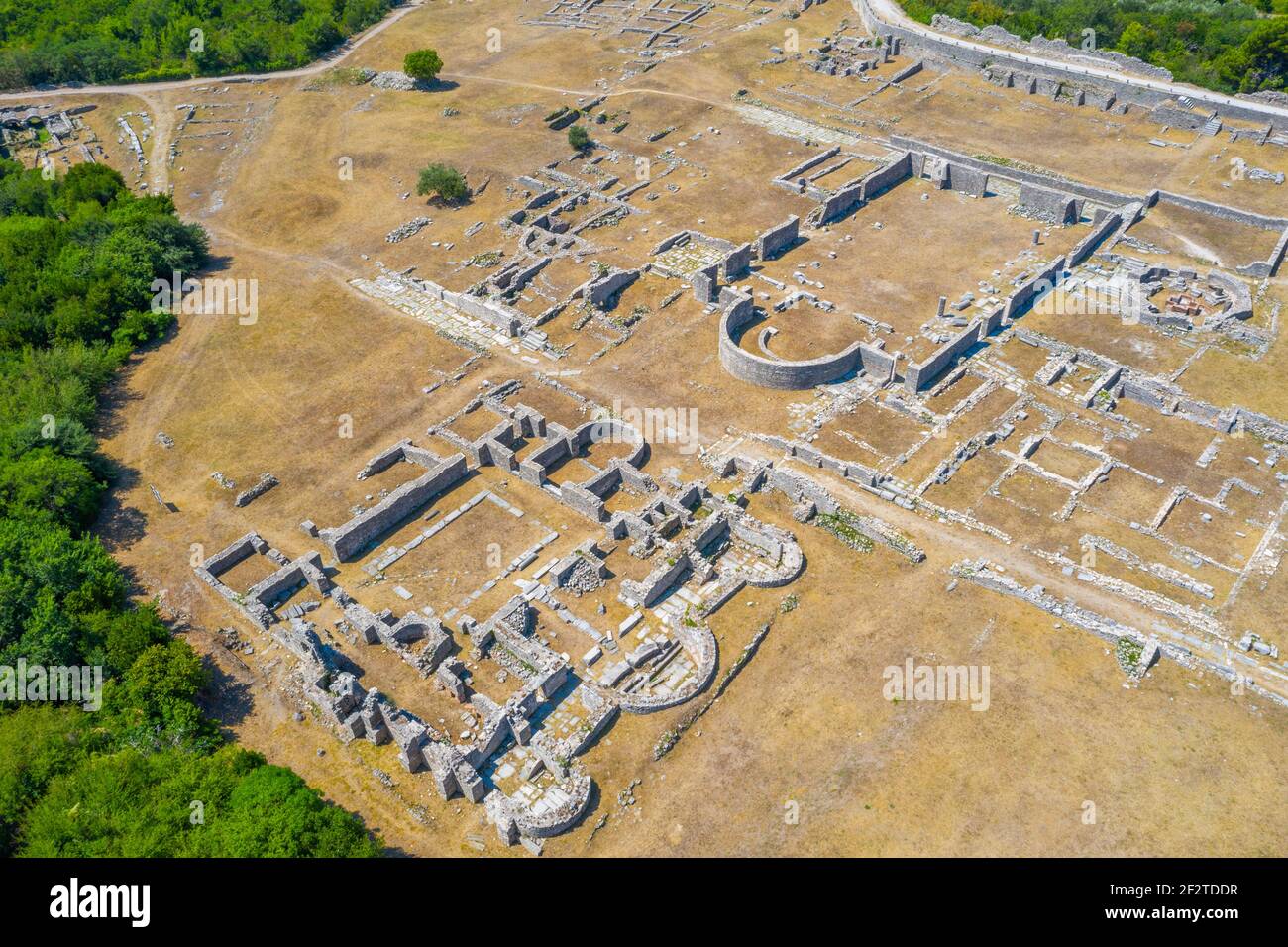 Aerial view of Roman ruins of ancient Salona near Split, Croatia Stock ...
