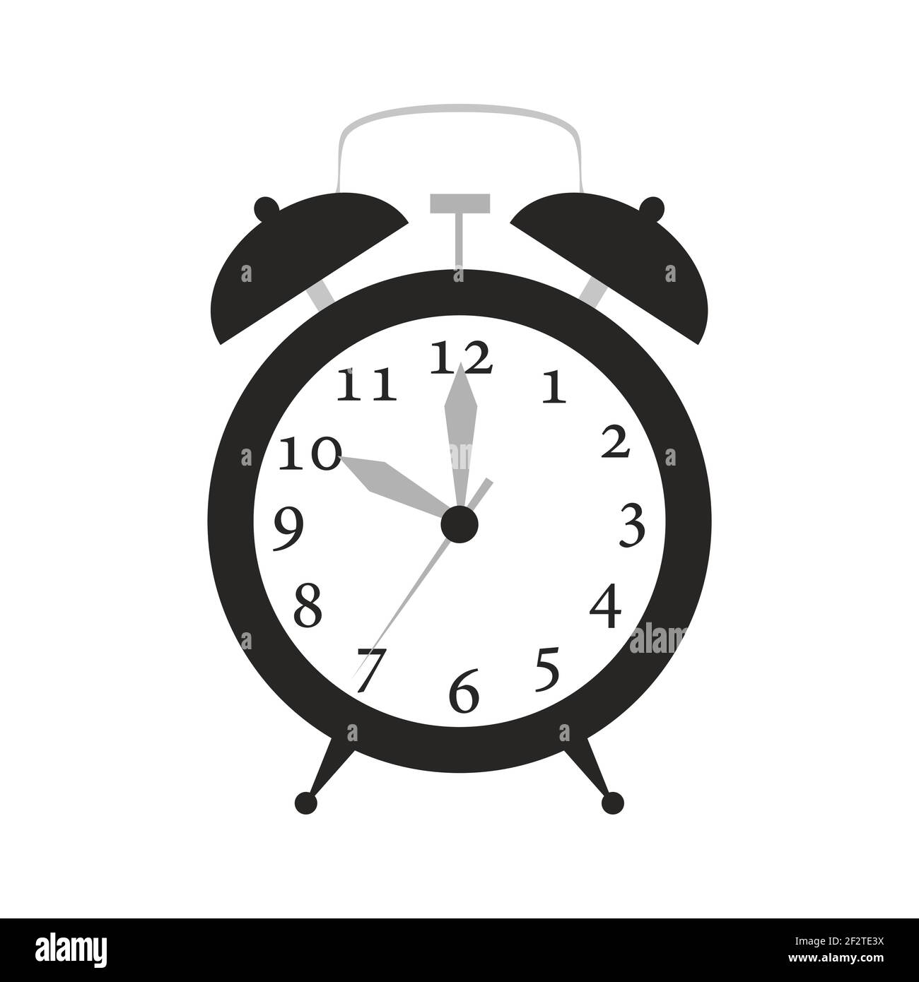 Alarm clock time vector illustration timer with bell icon. Retro symbol alarm clock with ring