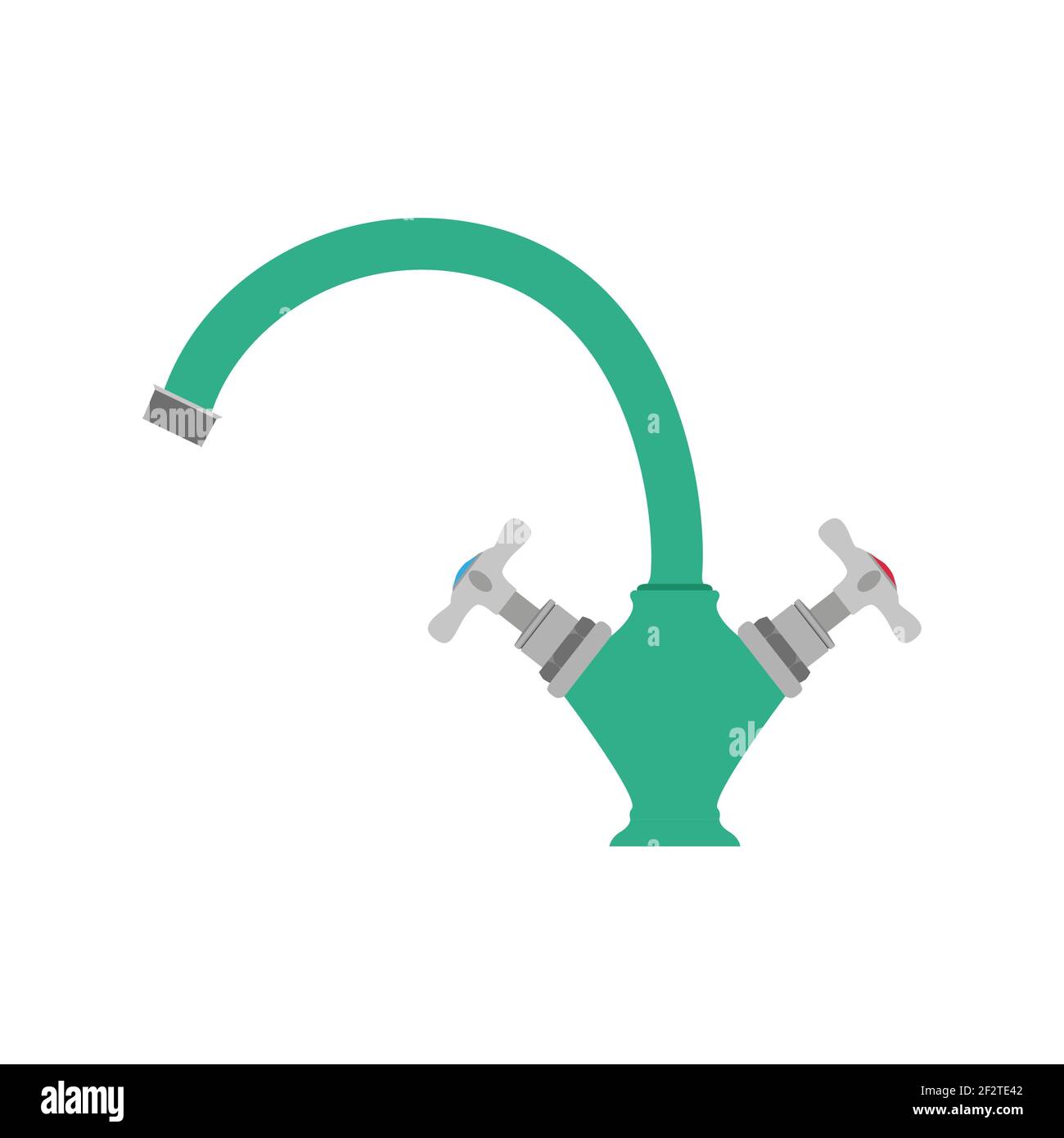Kitchen faucet water vector illustration sink isolated icon bathroom