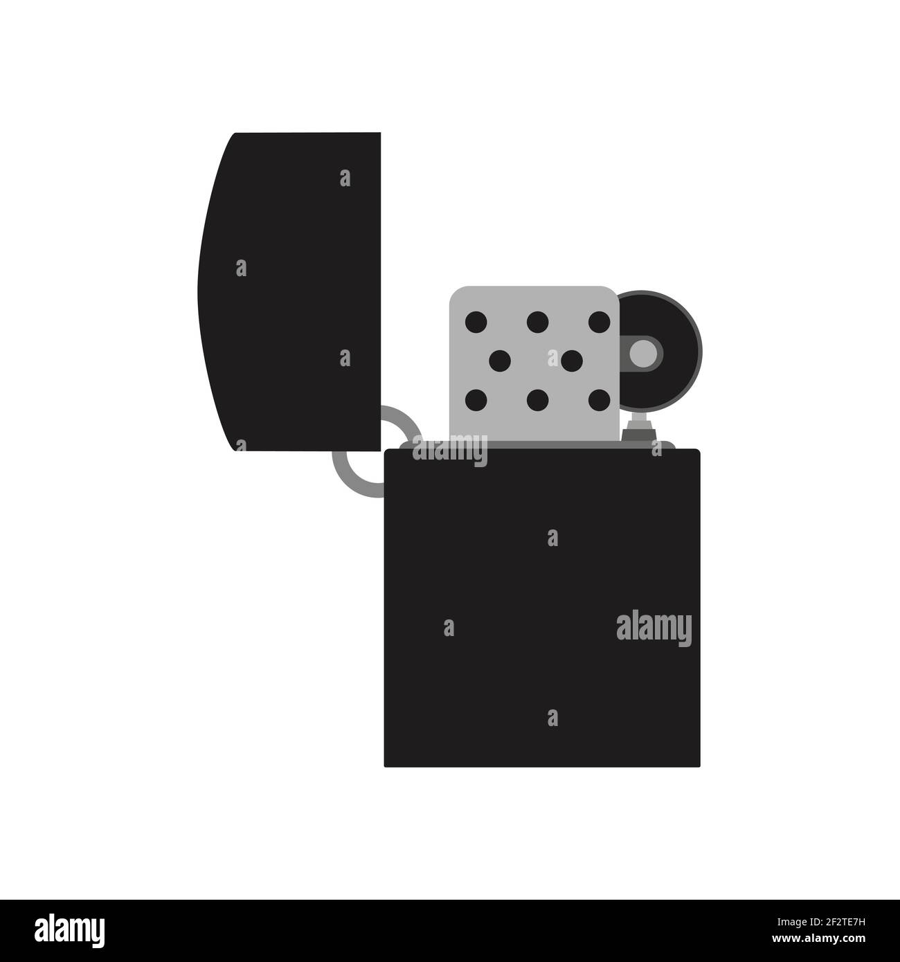 Vector cigarette lighter illustration smoke object icon. Flame