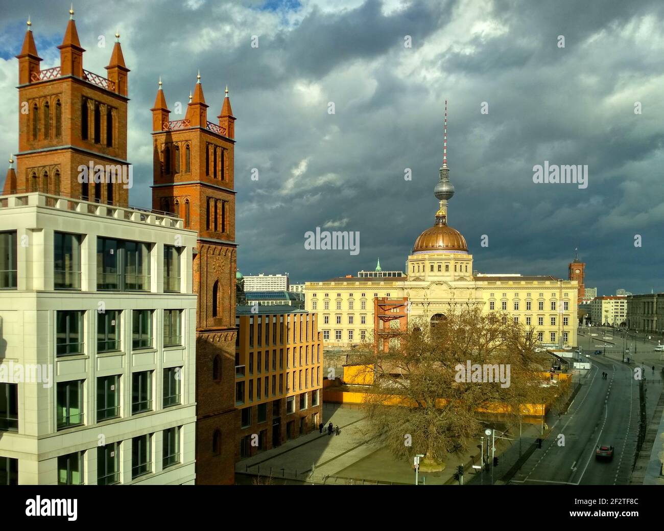 Skyline panoramic view of Berlin, Germany. Sunny cityscape of Mitte ...