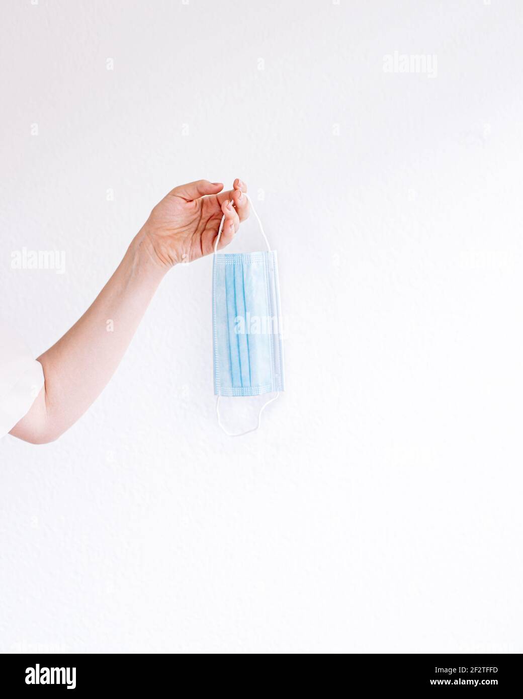 Luxury blue face mask flat lay to add on your marketing or Instagram feed Stock Photo