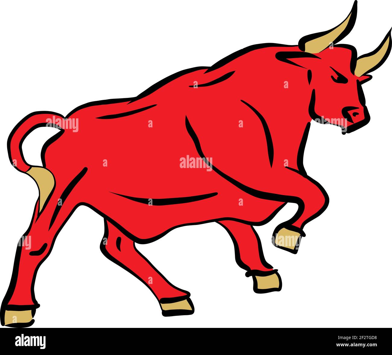 Red bull logo design. Angry bull. Vector editable layered logo Stock Vector