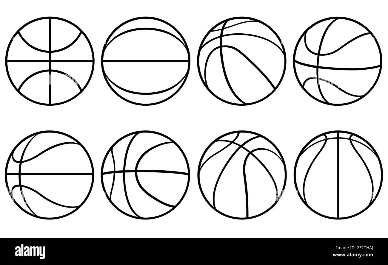 Set of basketball balls isolated on white Stock Photo