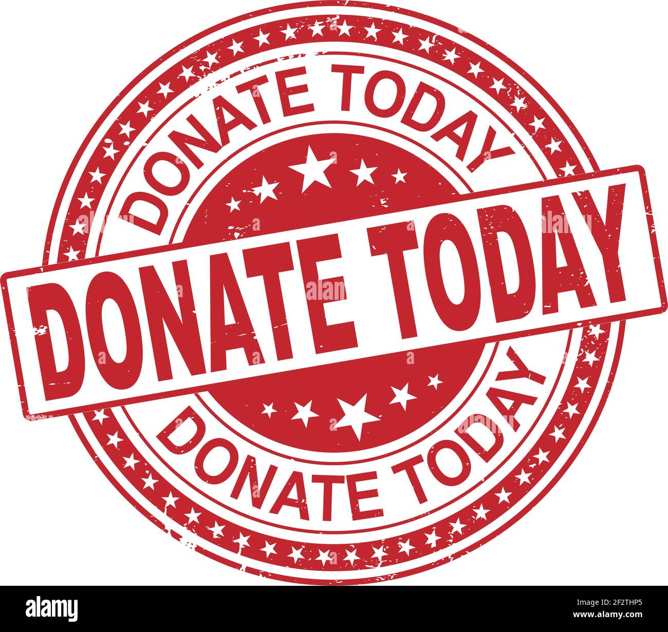 Stamp with text donate today inside, vector illustration Stock Vector