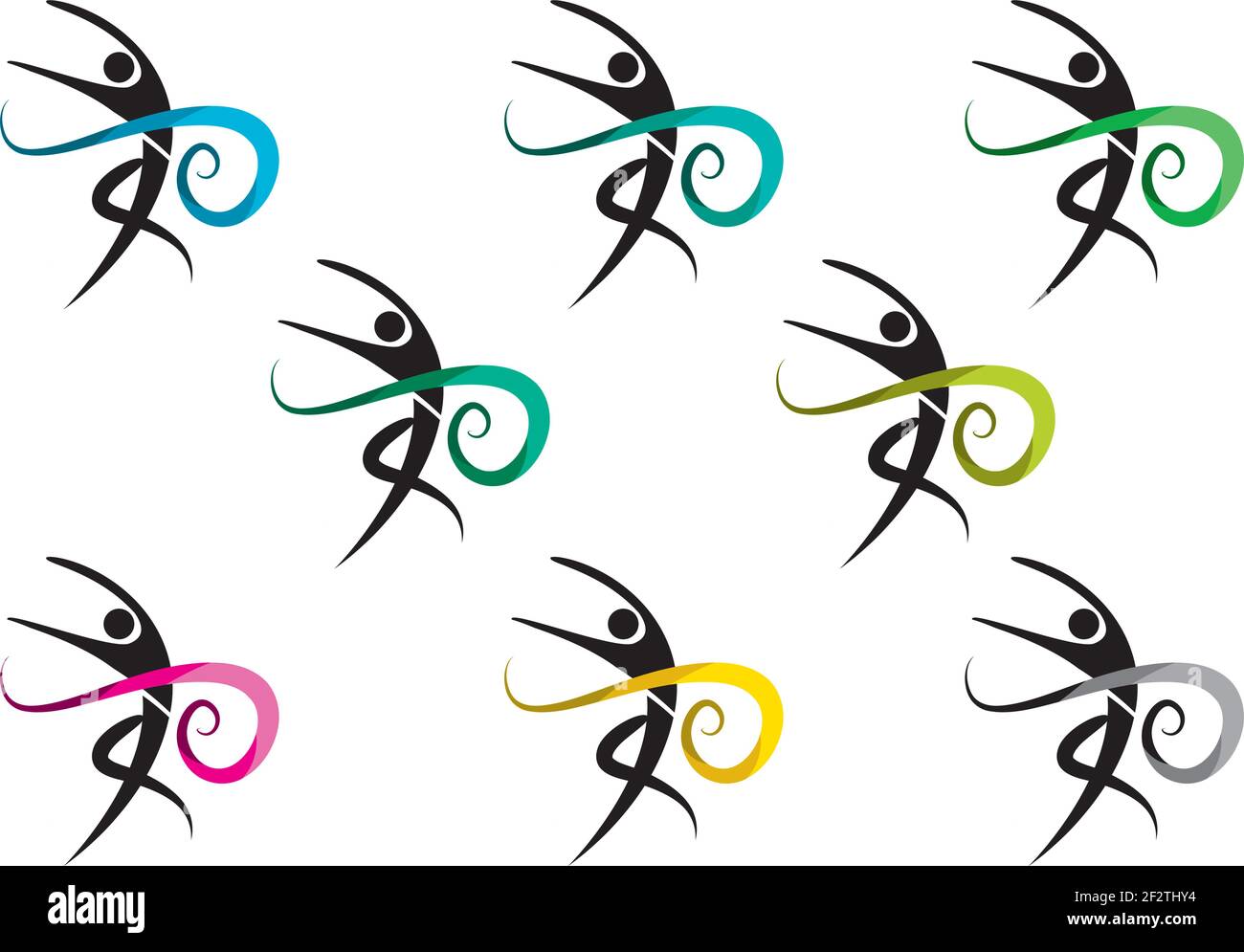 vector design people man dancing icon sigh logo Stock Vector
