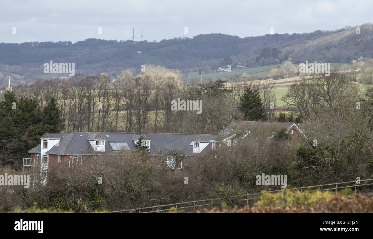 Holmesley Nursing and Residential Care Home, a secluded care home at Sidford, on the outskirts of Sidmouth, Devon, where nine residents died within days of Covid 19. Two staff members have been arrested and released on bail, charged with wilful neglect. Stock Photo