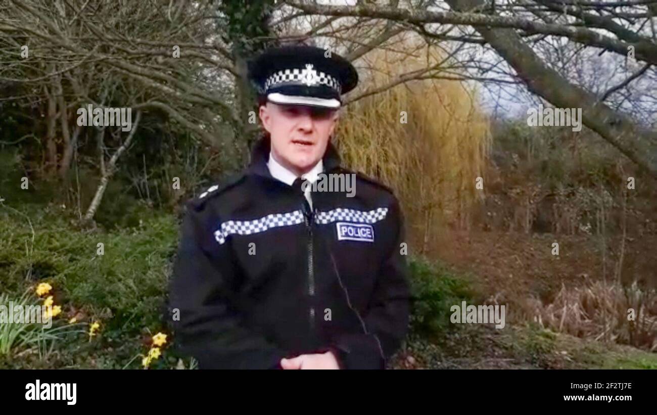 Sidmouth, 13th March 21. Screen grab from Devon Live of Chief Superintendent Dan Evans of Devon and Cornwall Police, who is leading the investigation into a third death at Holmesley Care Home, in Sidford, on the fringes of Sidmouth, Devon. Credit: Photo Central/Alamy Live News Stock Photo