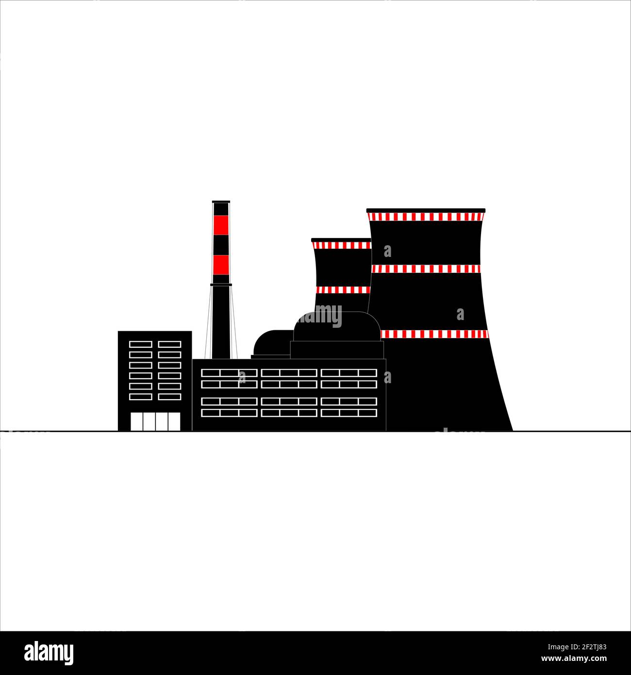 Nuclear power plant icon. Energy. Vector flat illustration Stock Vector