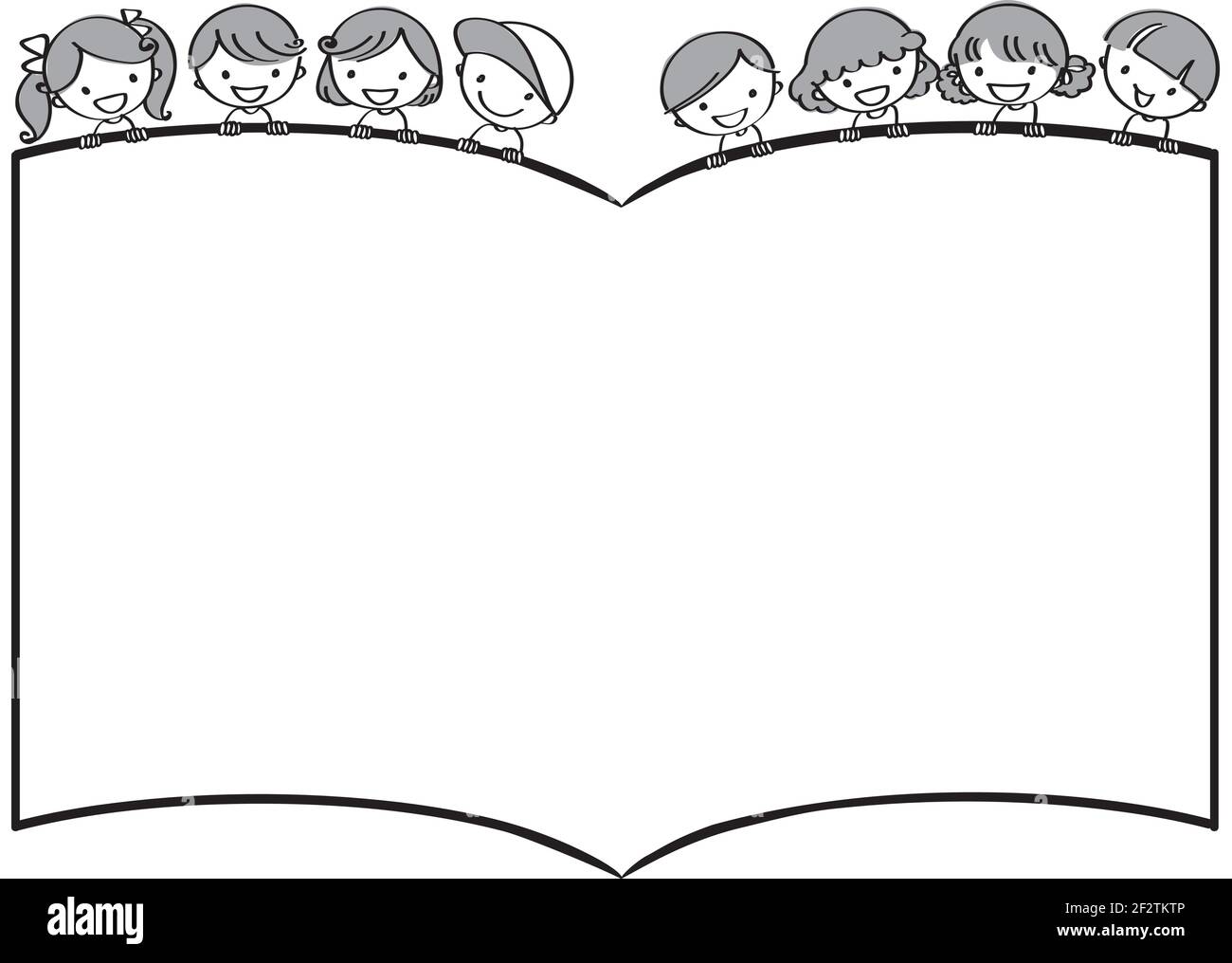 vector cartoon children reading background Stock Vector Image & Art - Alamy