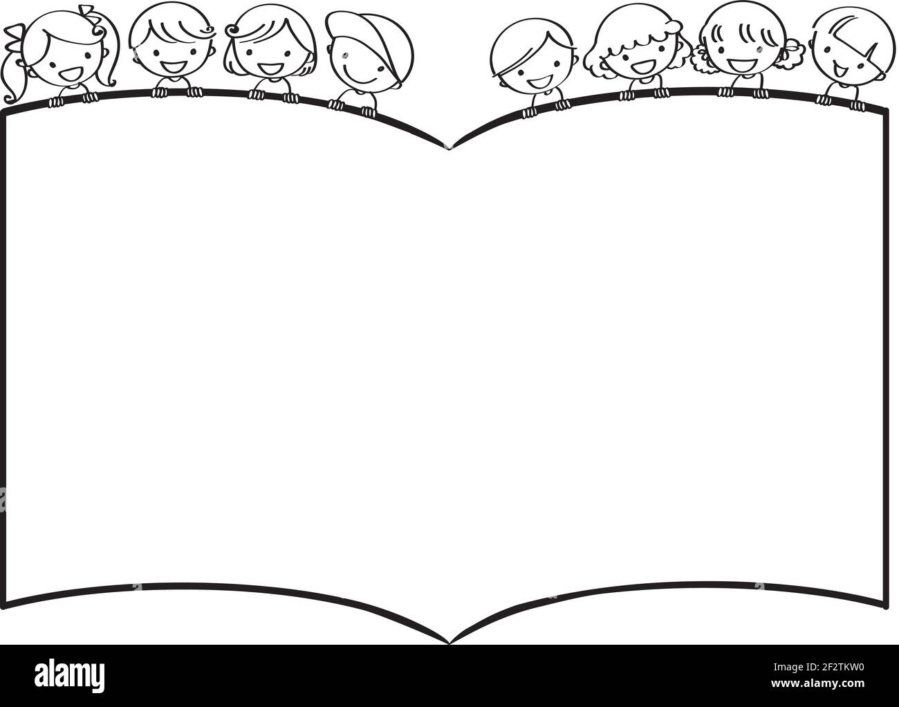 vector cartoon children reading background Stock Vector Image & Art - Alamy