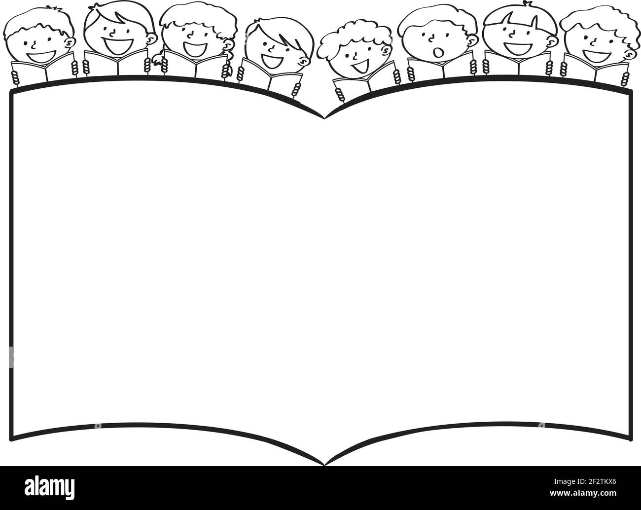 vector cartoon children reading background Stock Vector Image & Art - Alamy