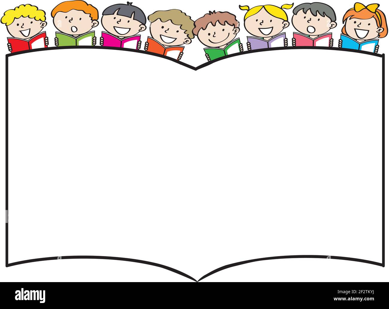 vector cartoon children reading background Stock Vector Image & Art - Alamy