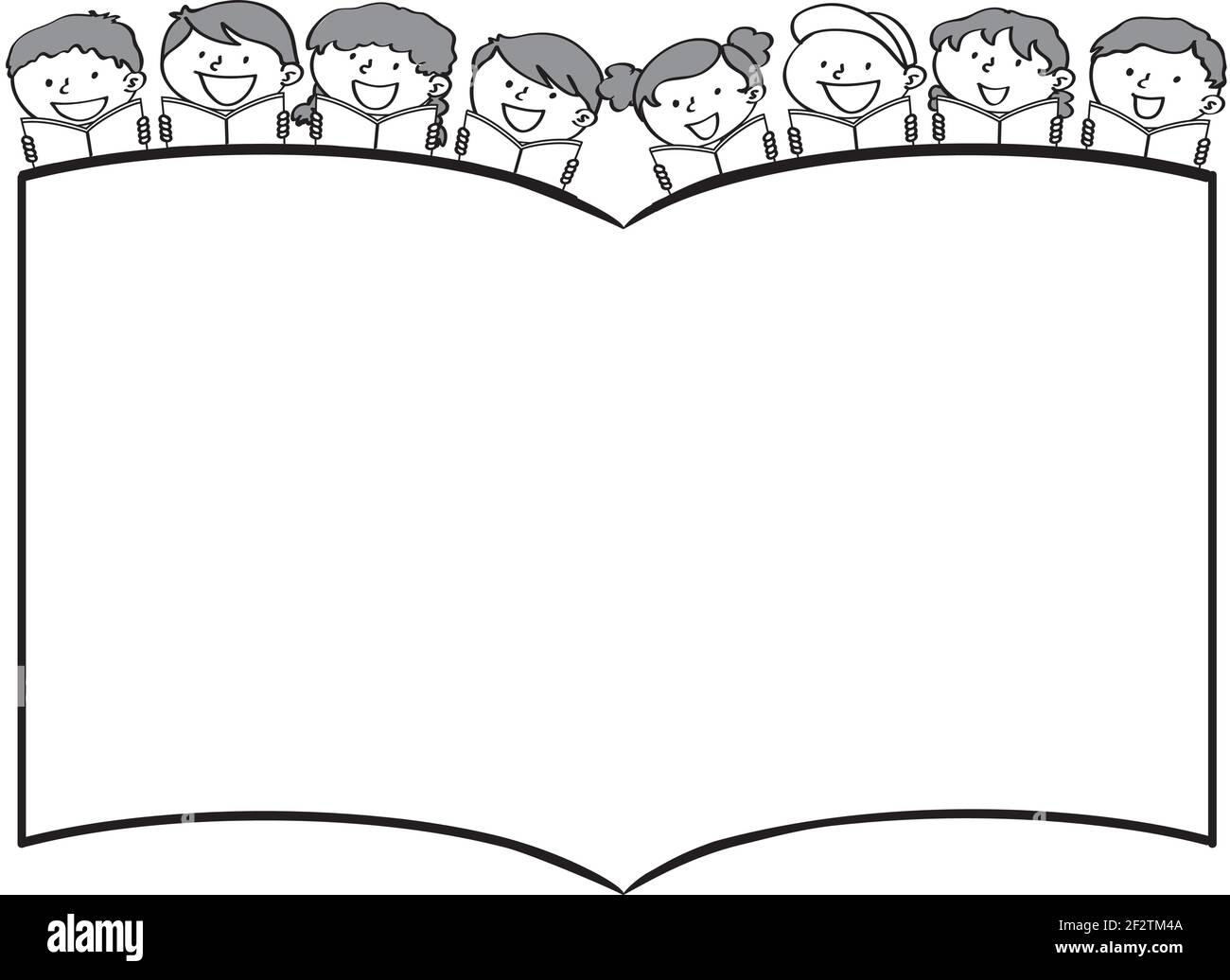 vector cartoon children reading background Stock Vector Image & Art - Alamy