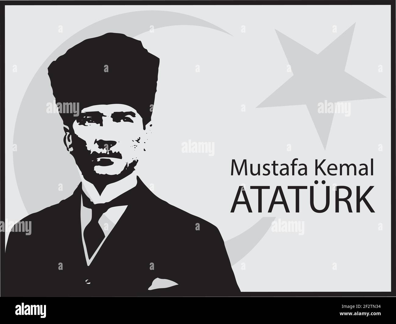 Mustafa Kemal Ataturk, the founder and great leader of Turkish Republic. Stock Vector