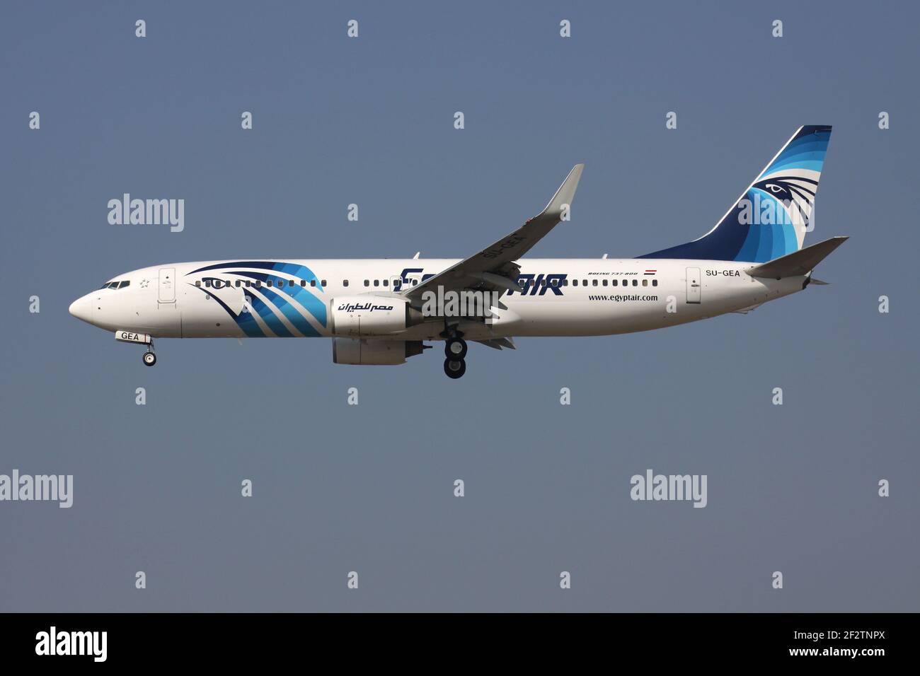 Egypt Air Boeing 737-800 with registration SU-GEA on final for runway ...