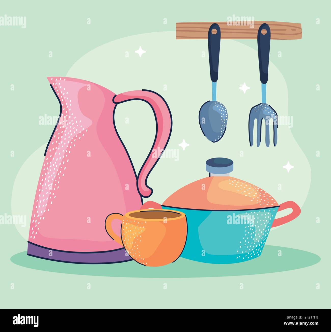 kitchen utensils icons Stock Vector