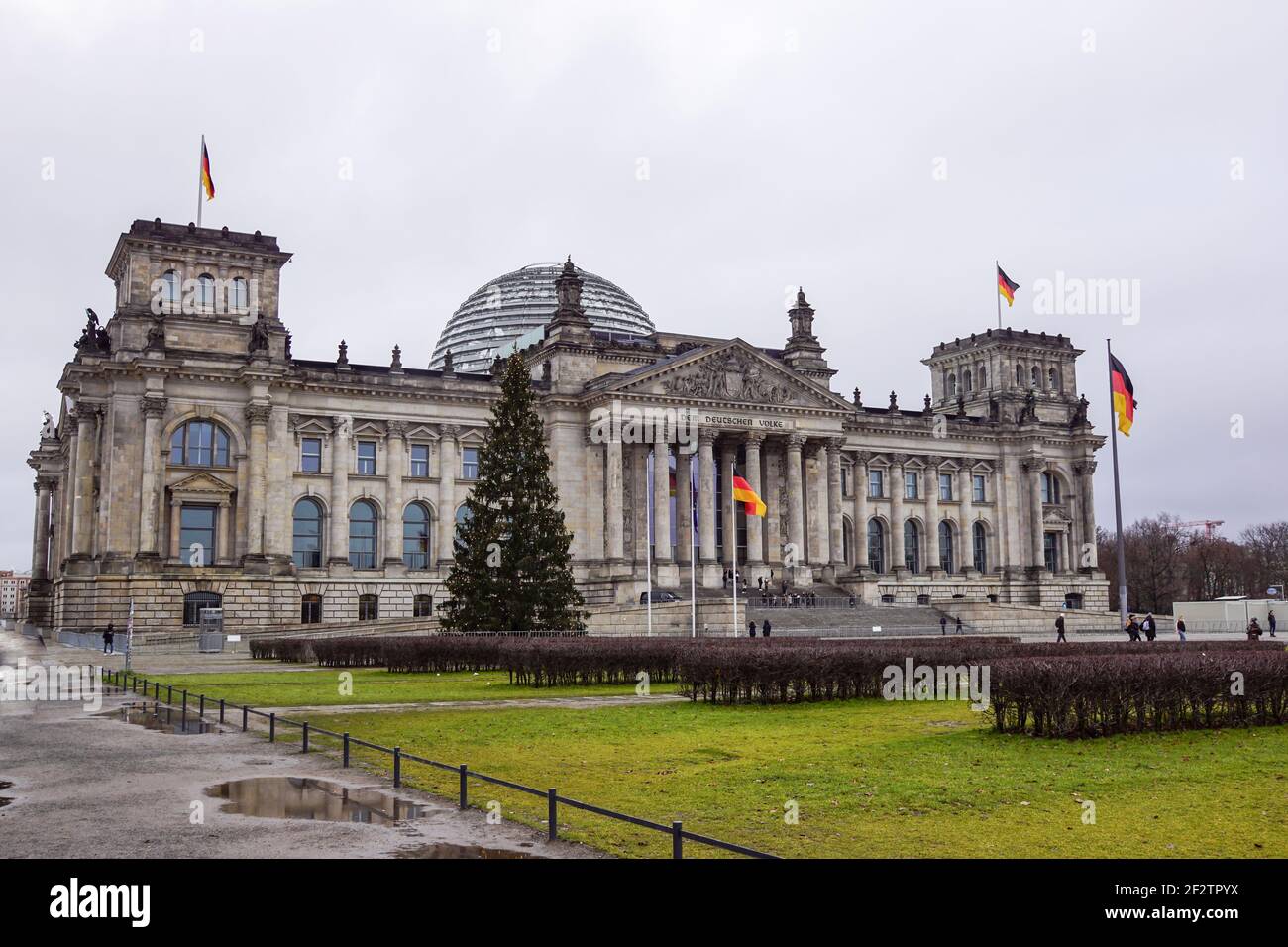 Berlin - December 2020 : The Cupola on top of the Reichstag building in Berlin. Winter view Stock Photo