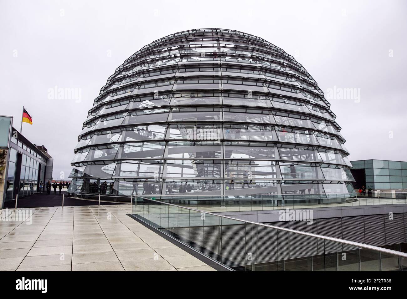 The Cupola on top of the Reichstag building in Berlin. Winter view Stock Photo