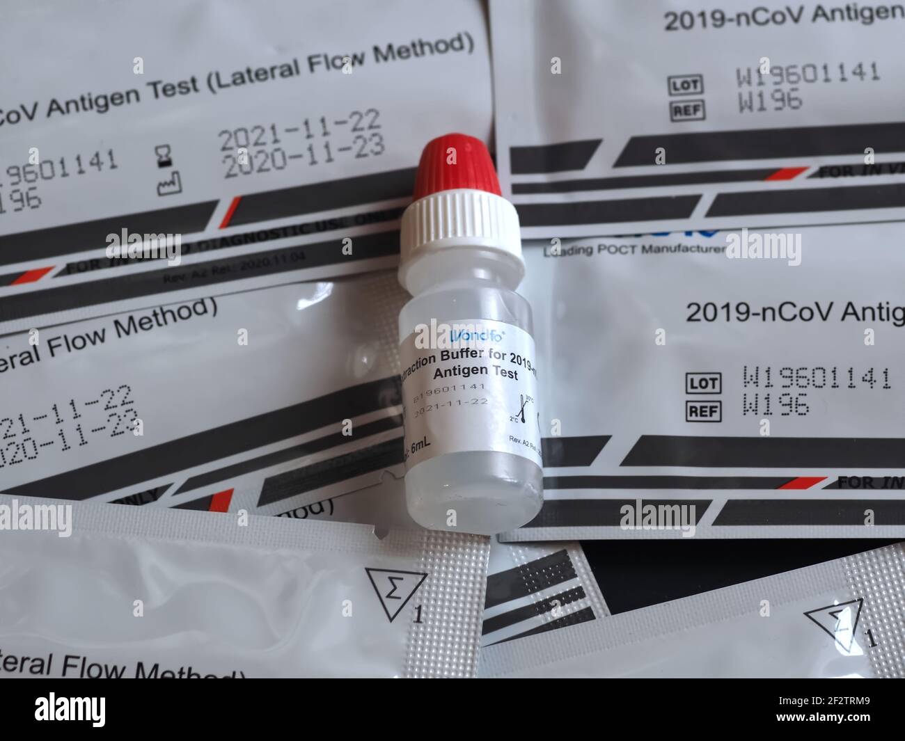 Wondfo Covid-19 or Corona Antigen Test for quick testing Stock Photo