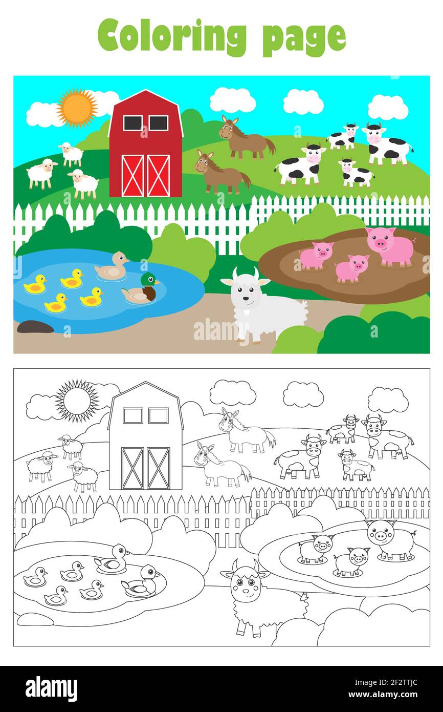 Preschool Farm Coloring Page
