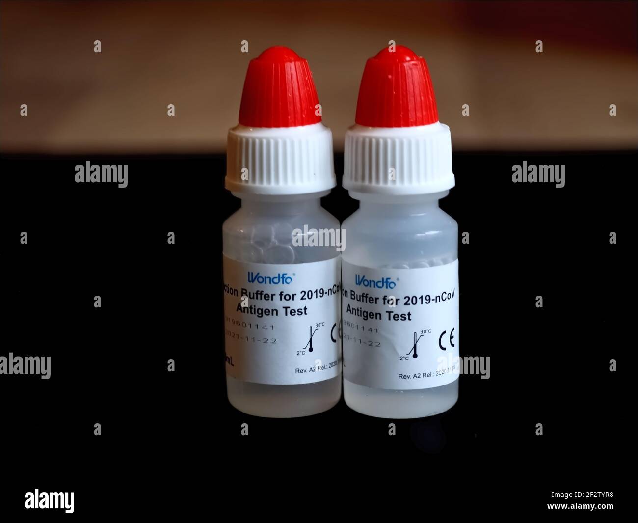 Wondfo Covid-19 or Corona Antigen Test for quick testing Stock Photo