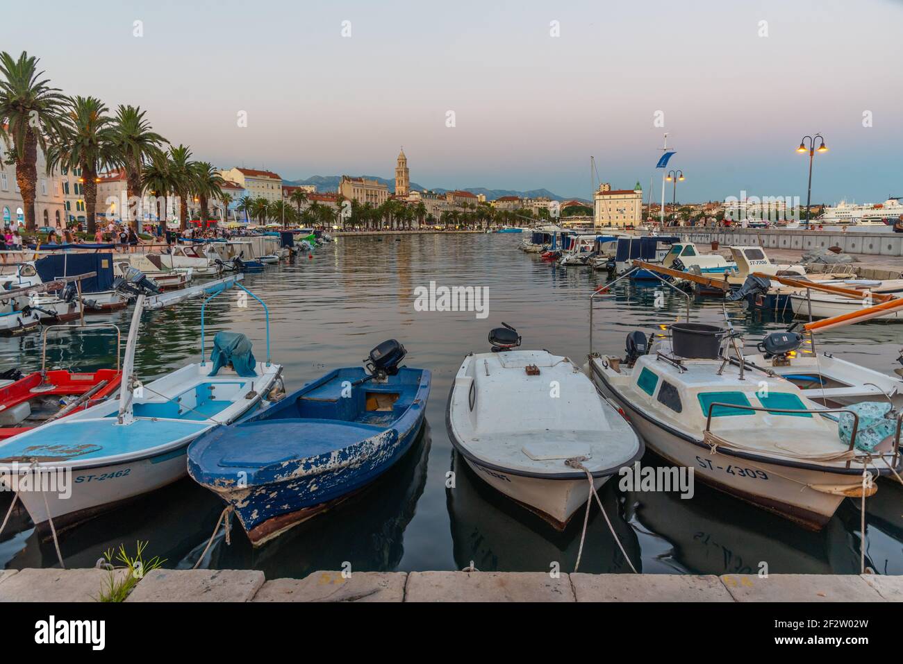 Cityscape of Split viewed behind mooring boats, Croatia Stock Photo Alamy