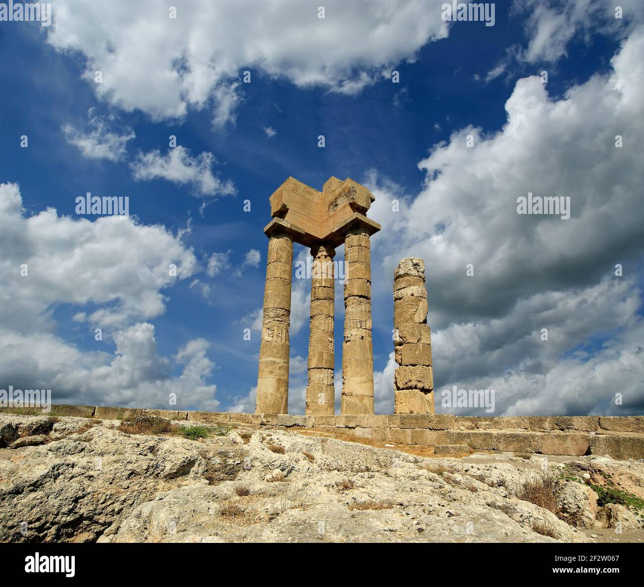 Apollo Temple at the Acropolis of Rhodes, Greece Stock Photo - Alamy
