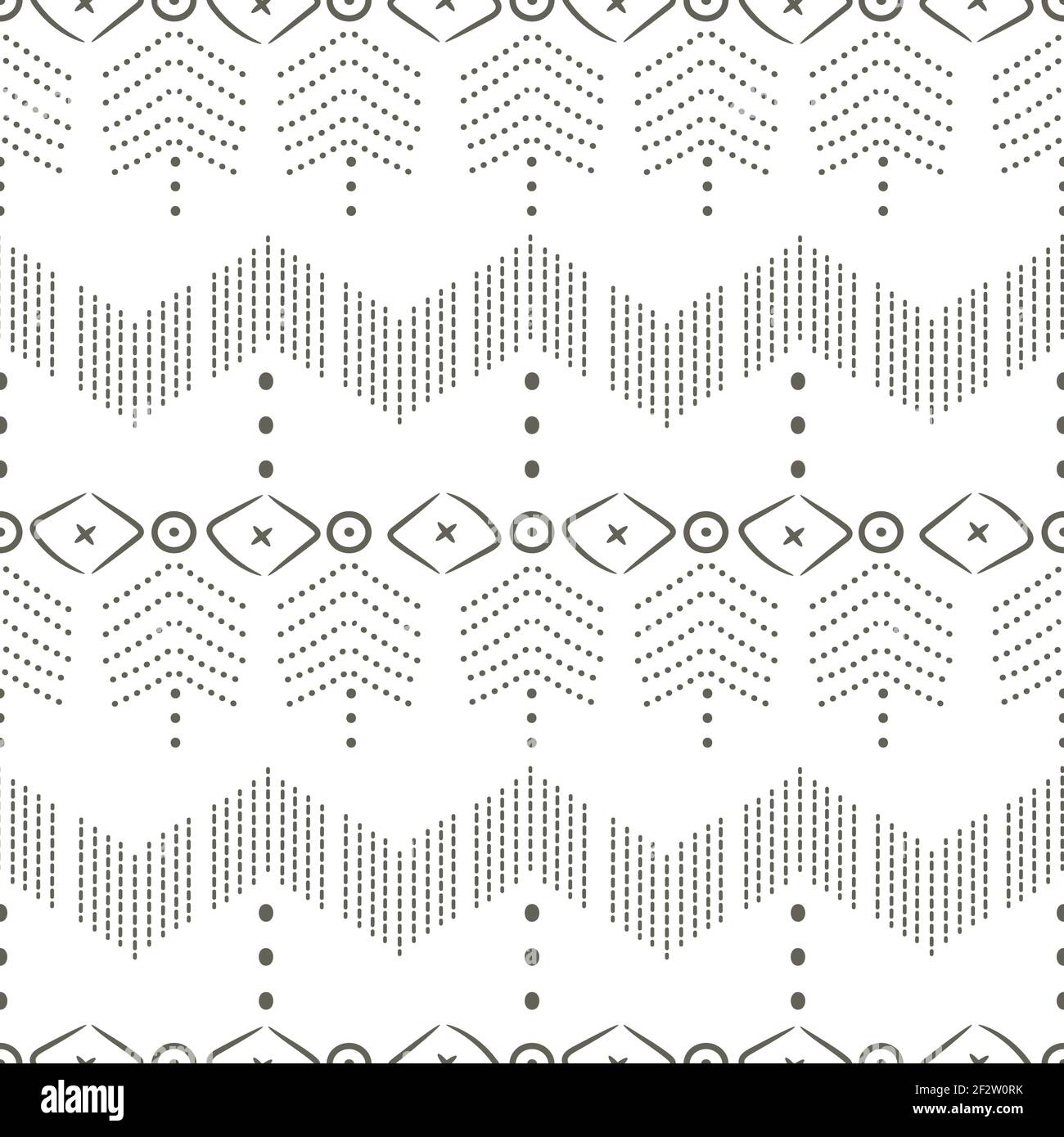 Ethnic textile decorative ornamental dotted stripes seamless pattern Stock Vector