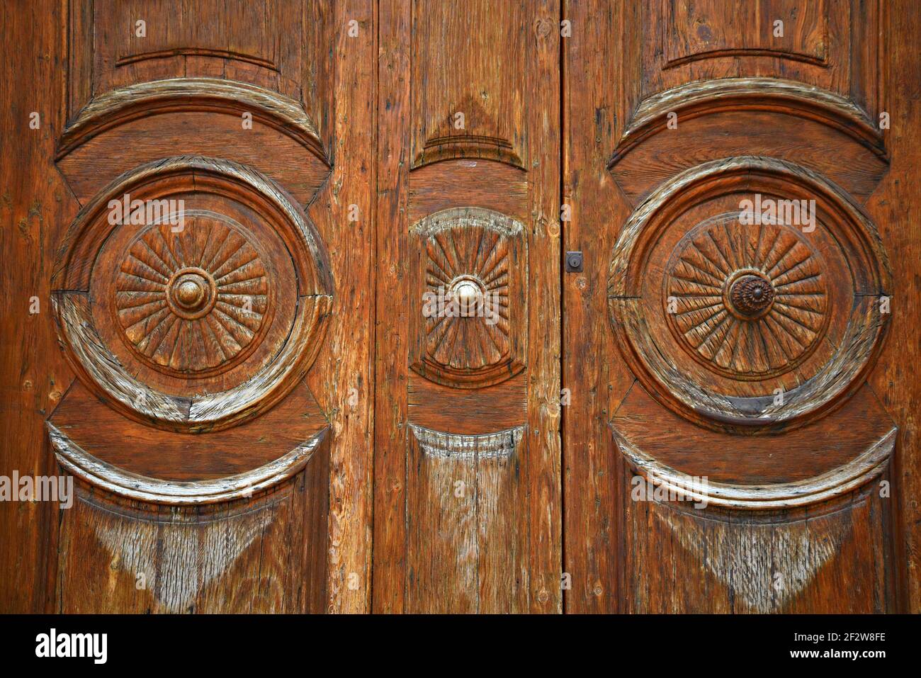 Old Provencal house hand carved wooden door at the Old Port of La ...