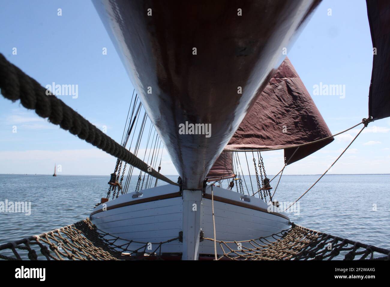 Bowsprit of a traditional sailing boat Stock Photo Alamy