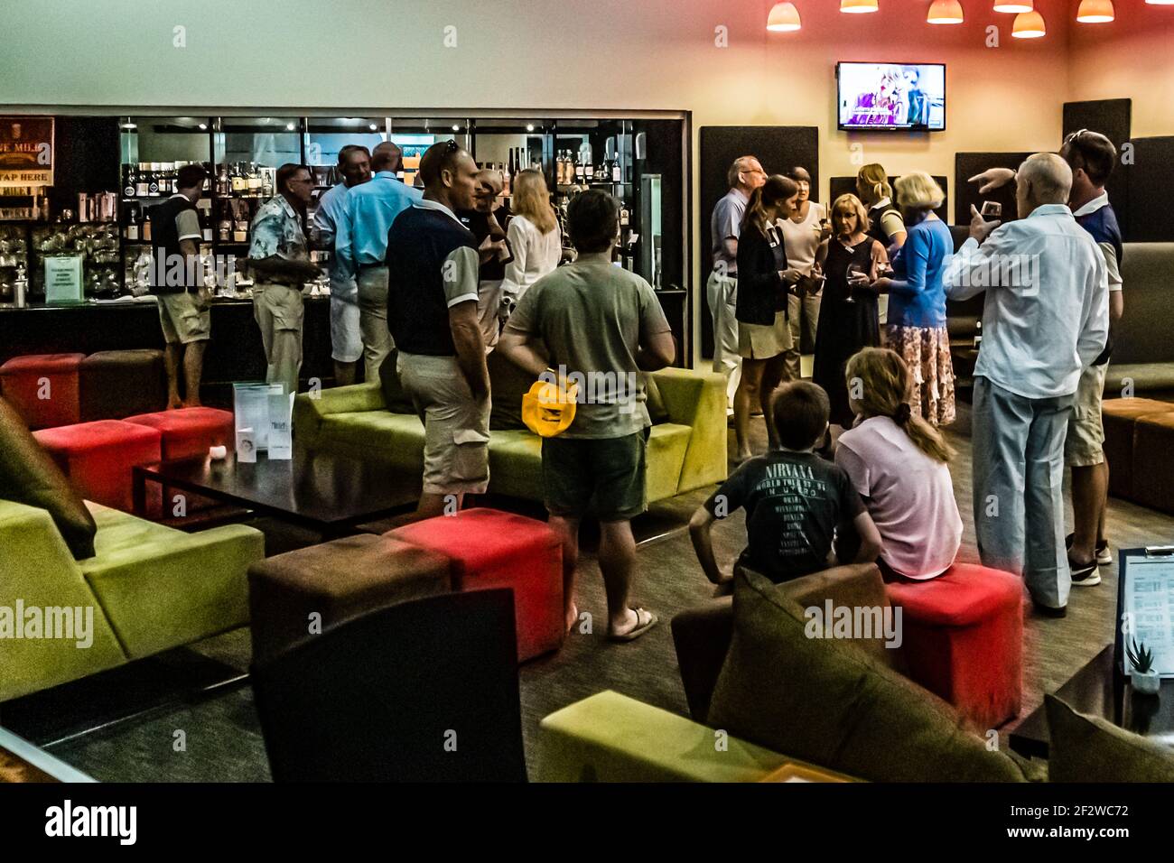 Meeting in the bar of the Hilton Hotel Darwin, Australia Stock Photo