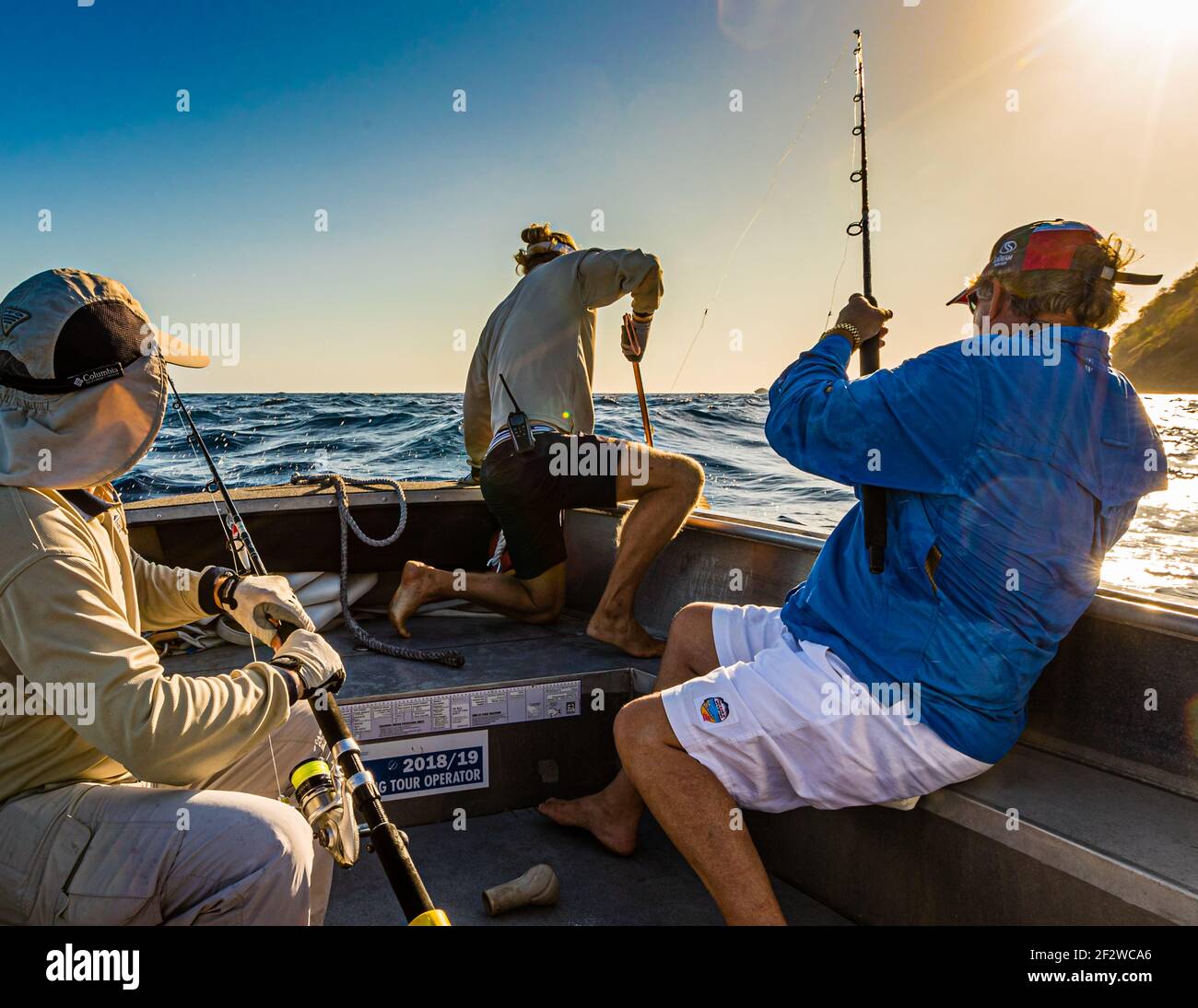 We don't yet know, which fish we have on the hook in Indonesia Stock Photo