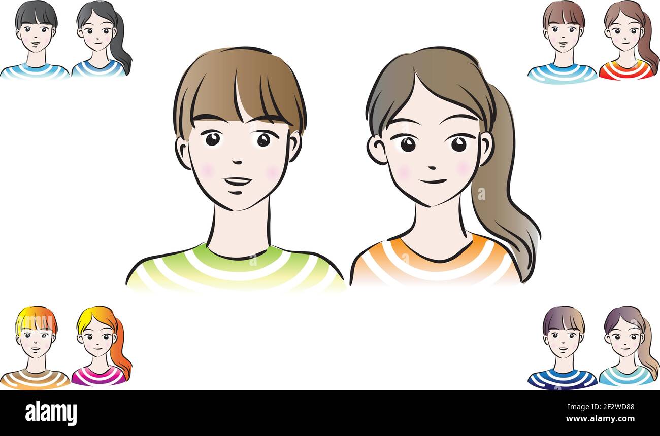 cartoon boy and girl set Stock Vector Image & Art - Alamy