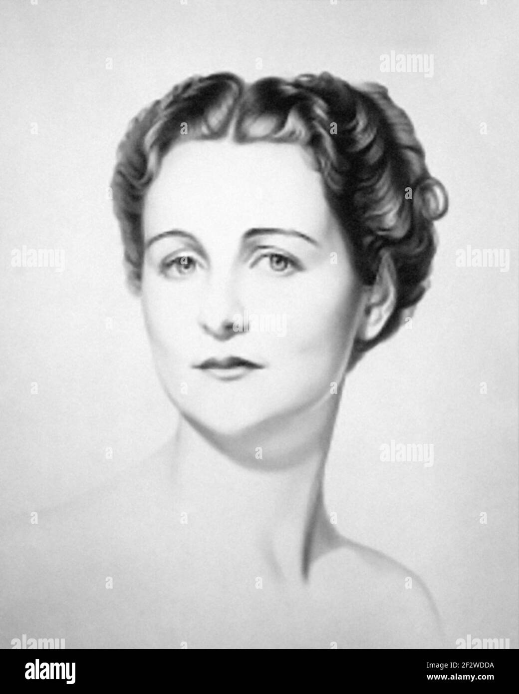 Nancy Mitford. Portrait of the English writer, Nancy Freeman-Mitford  (1904-1973) by William Acton, 1937 Stock Photo