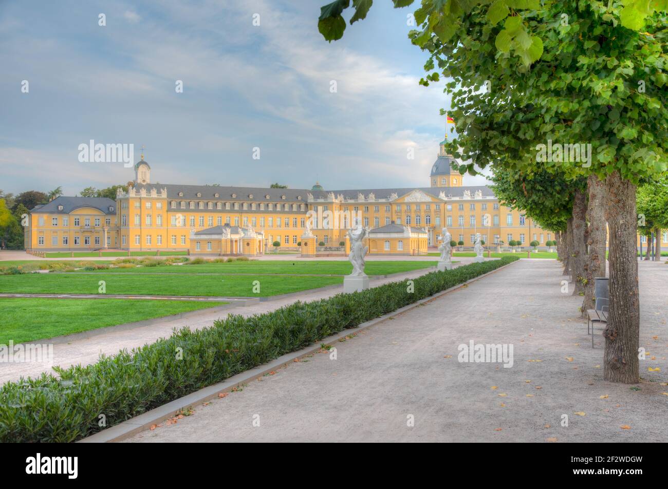 Karlsruhe palace during a sunny day in Germany Stock Photo