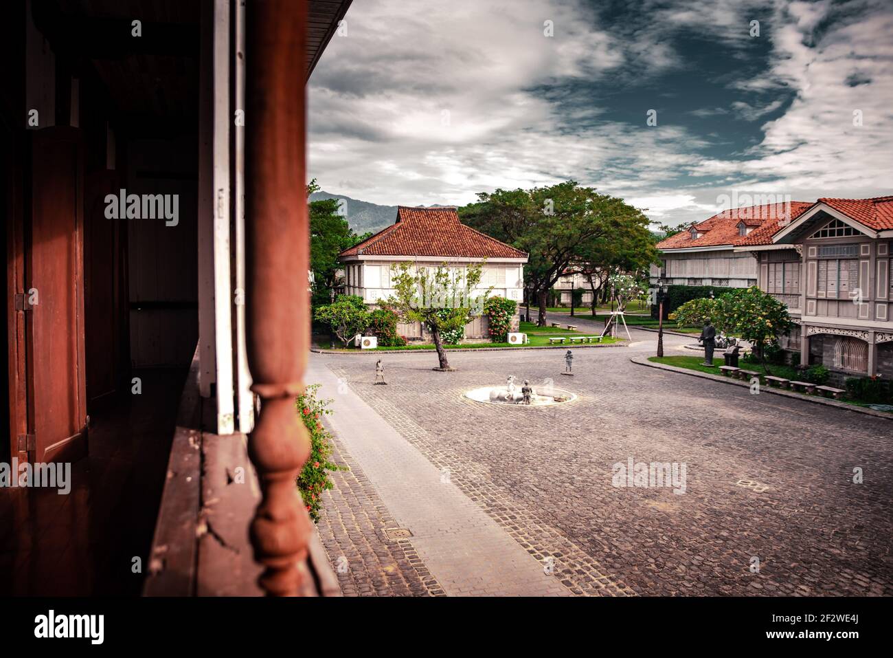 Beautifully reconstructed Filipino heritage and cultural houses that form part of Las Casas FIlipinas de Acuzar resort at Bagac, Bataan, Philippines. Stock Photo