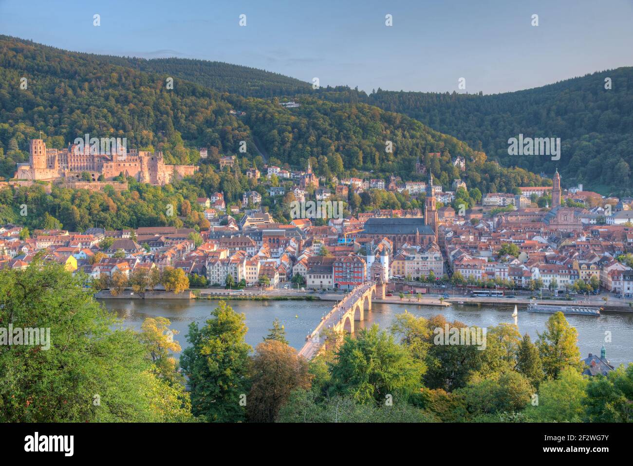 Neckar river riverside panorama heidelberg hi-res stock photography and ...