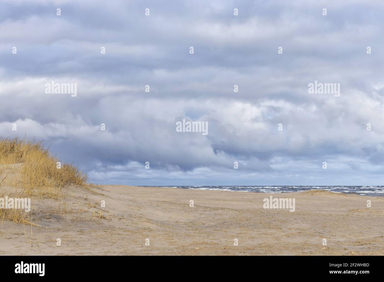 Wavey Sea Reeds Beautiful beach with rough waves hi-res stock photography and images ...