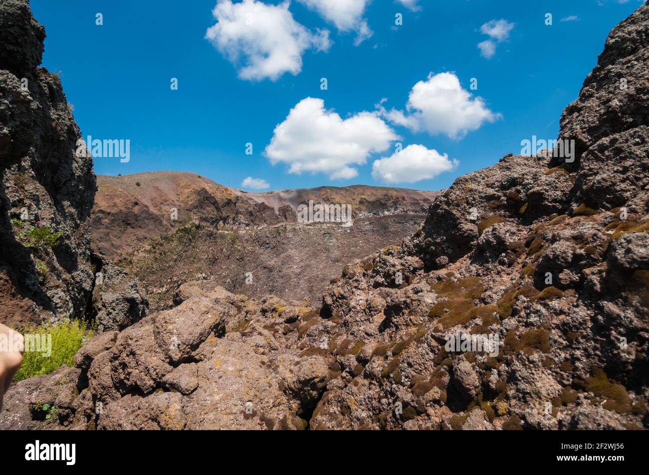 Volcano Rim View of the rim of a volcano crater on a sunny summer day Stock Photo ...